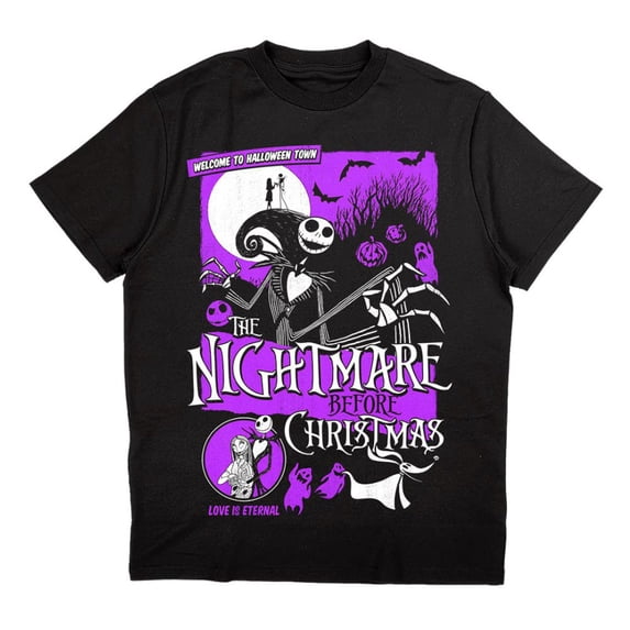 Disney Unisex T-Shirt The Nightmare Before Christmas Welcome To Halloween Town (Large)