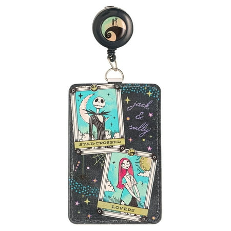 Disney UnisexThe Nightmare before Christmas Star-Crossed Lovers Retractable Badge Clip Holder