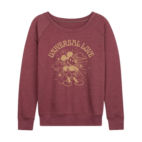 Disney - Universal Love Lightweight French Terry Wide Neck Long Sleeve Graphic Shirt