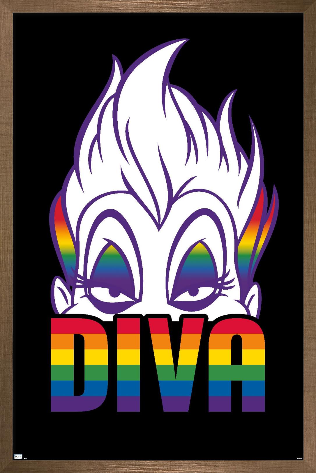 Disney - Ursula - Diva Wall Poster, 14.725" x 22.375", Framed