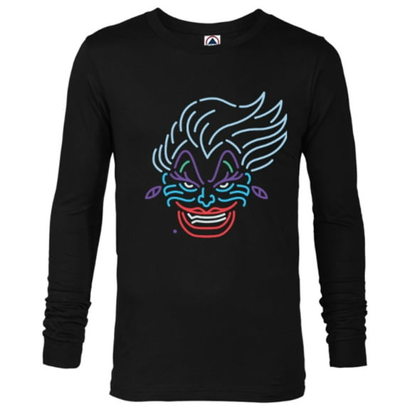 Disney Ursula Neon Face T-Shirt - Long Sleeve T-Shirt for Men - Customized-Black