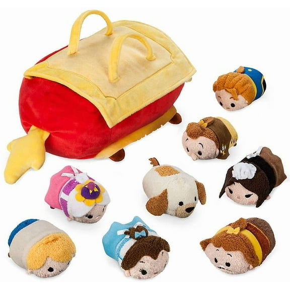 Disney Usa Beauty and the Beast Tsum Plush Set with 8 Minis New with Tags