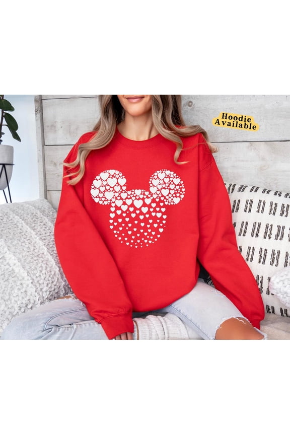 Disney Valentine Day Mickey Head Her Sweater Sweatshirt All size S-3XL
