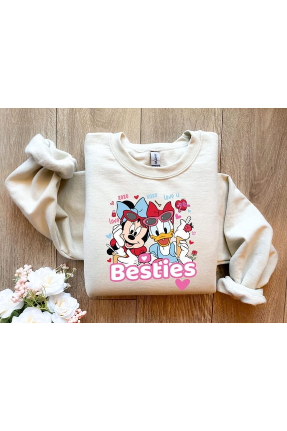 Disney Valentine Day Sweater Lover Retro Mickey Minnie Sweatshirt All size S-3XL