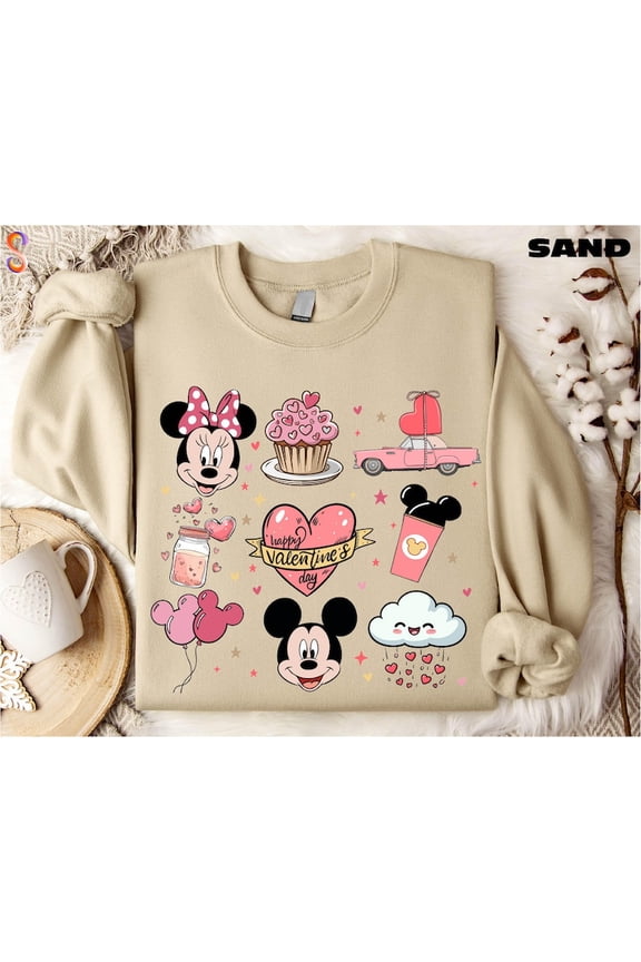 Disney Valentine Mickey And Minnie Disney Trip Magical Castle Sweatshirt All size S-3XL