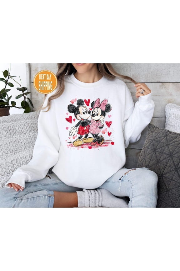 Disney Valentine Sweethearts Nite Vintage Mickey Friends Sweatshirt All size S-3XL