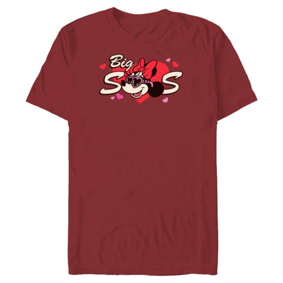 Disney Valentine's Day Big Sis Gift Family Matching Trip - Short Sleeve Blended T-Shirt for Adults - Customized-Cardinal Red
