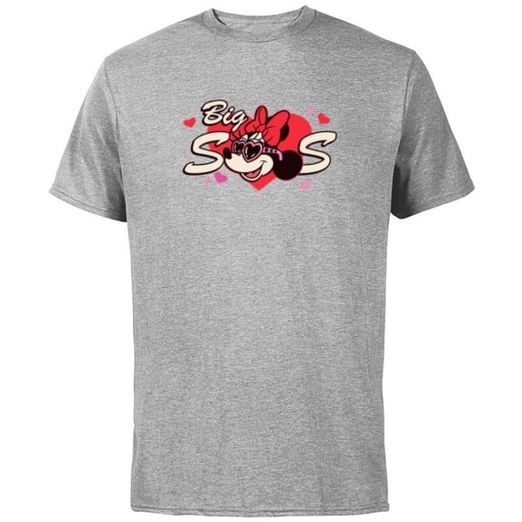 Disney Valentine's Day Big Sis Gift Family Matching Trip - Short Sleeve Cotton T-Shirt for Adults - Customized-Athletic Heather