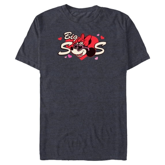 Disney Valentine's Day Big Sis Gift Family Matching Trip - Short Sleeve Blended T-Shirt for Adults - Customized-Navy Heather