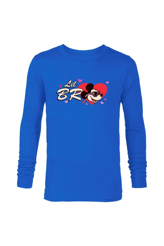 Valentine's Day Lil Bro Gift Family Matching Trip - Long Sleeve T-Shirt for Men - Customized-Navy