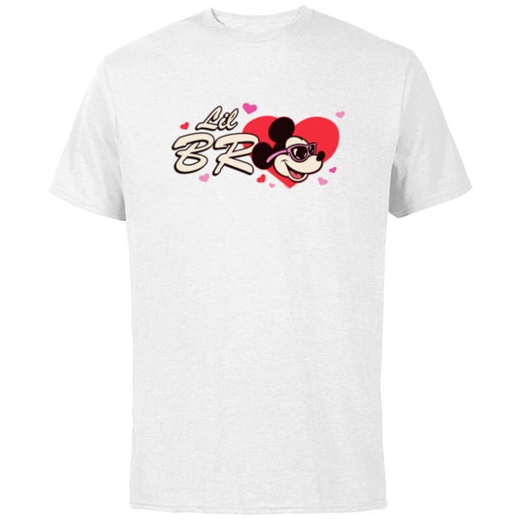 Disney Valentine's Day Lil Bro Gift Family Matching Trip - Short Sleeve Cotton T-Shirt for Adults - Customized-White