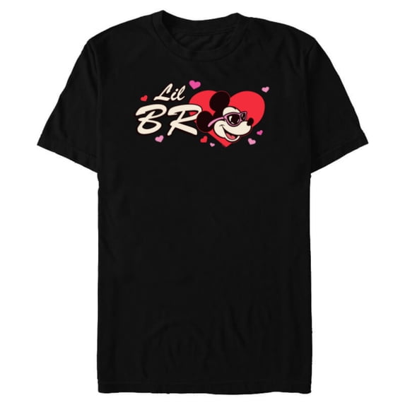 Disney Valentine's Day Lil Bro Gift Family Matching Trip - Short Sleeve Blended T-Shirt for Adults - Customized-Black