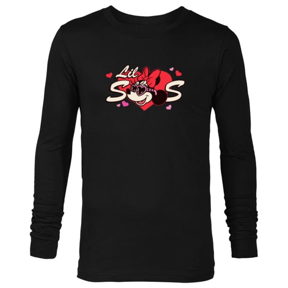 Disney Valentine's Day Lil Sis Gift Family Matching Trip - Long Sleeve T-Shirt for Men - Customized-Black
