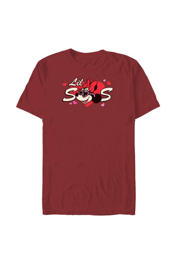 Valentine's Day Lil Sis Gift Family Matching Trip - Short Sleeve Blended T-Shirt for Adults - Customized-Cardinal Red