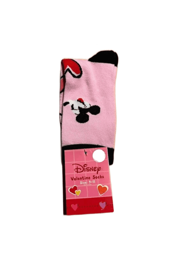 Disney Valentine's Day Mickey & Minnie Adult Novelty Crew Socks Womens Size 9-11