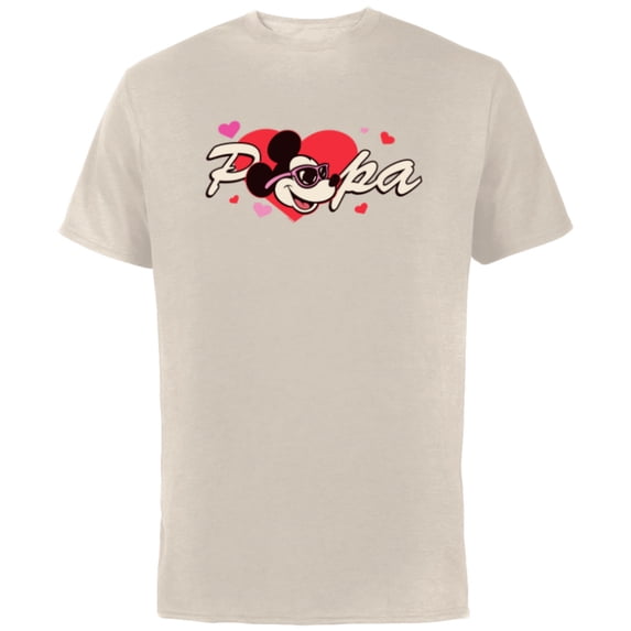Disney Valentine's Day Papa Gift Family Matching Trip - Short Sleeve Cotton T-Shirt for Adults - Customized-Natural