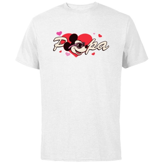 Disney Valentine's Day Papa Gift Family Matching Trip - Short Sleeve Cotton T-Shirt for Adults - Customized-White