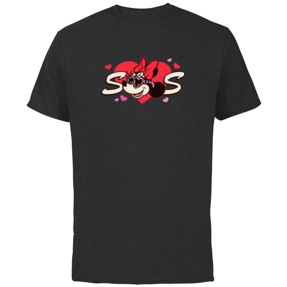 Disney Valentine's Day Sis Sister Gift Family Matching Trip - Short Sleeve Cotton T-Shirt for Adults - Customized-Black