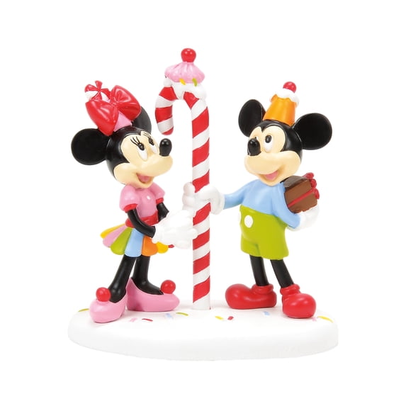 Department 56 Disney Village Mickey & Minnie Share A Treat Christmas Accessory Figurine 3.3in H
