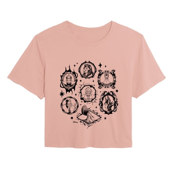 Disney - Villain Frames - Juniors Cropped Graphic T-Shirt