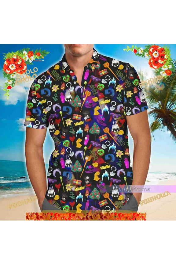 Disney Villain Hawaiian Shirt, Villains Evil Button Shirt, Summer Gift, Disney