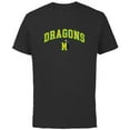 thumbnail image 1 of Disney Villain Maleficent Dragons “M” Collegiate Sports Team- Short Sleeve Cotton T-Shirt for Adults - Customized-Black, 1 of 5