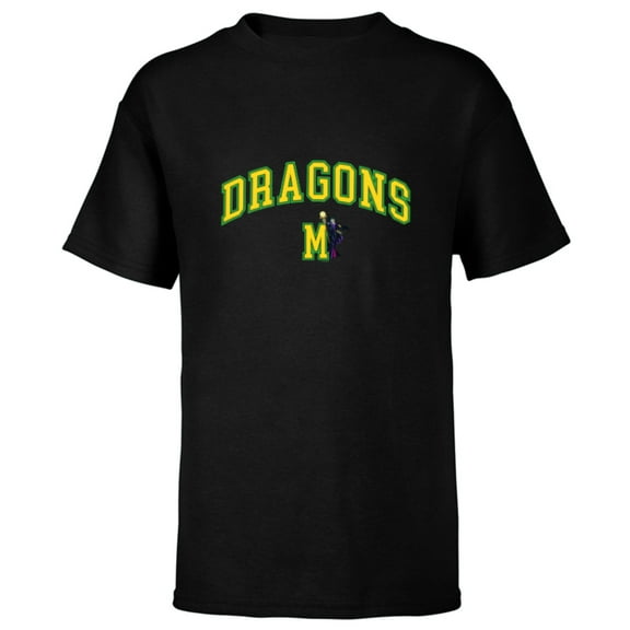 Disney Villain Maleficent Dragons “M” Collegiate Sports Team- Short Sleeve T-Shirt for Kids - Customized-Black