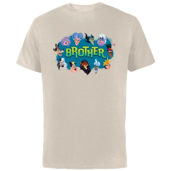 Disney Villain Squad Family Trip Vacation Reunion Brother - Short Sleeve Cotton T-Shirt for Adults - Customized-Natural