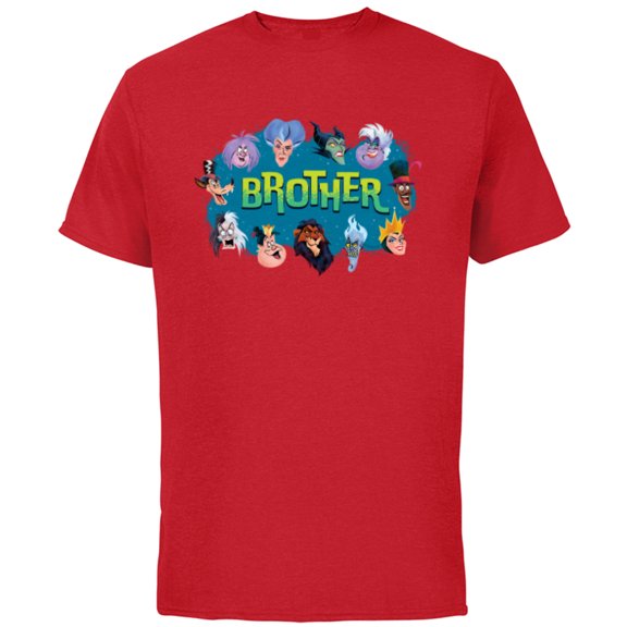 Disney Villain Squad Family Trip Vacation Reunion Brother - Short Sleeve Cotton T-Shirt for Adults - Customized-Red