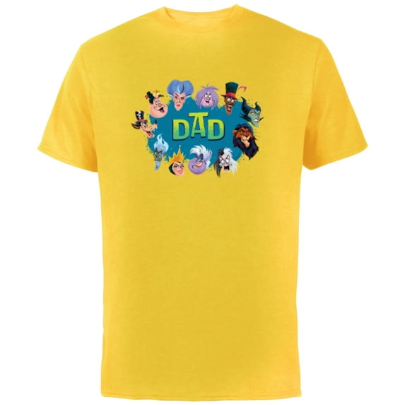 Disney Villain Squad Family Trip Vacation Reunion Dad - Short Sleeve Cotton T-Shirt for Adults - Customized-Yellow