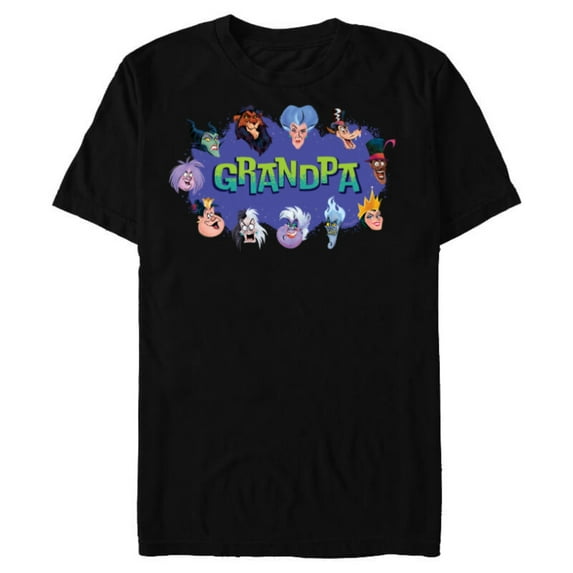 Disney Villain Squad Family Trip Vacation Reunion Grandpa - Short Sleeve Blended T-Shirt for Adults - Customized-Black