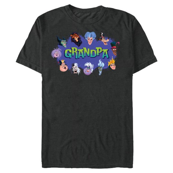 Disney Villain Squad Family Trip Vacation Reunion Grandpa - Short Sleeve Blended T-Shirt for Adults - Customized-Dark Heather
