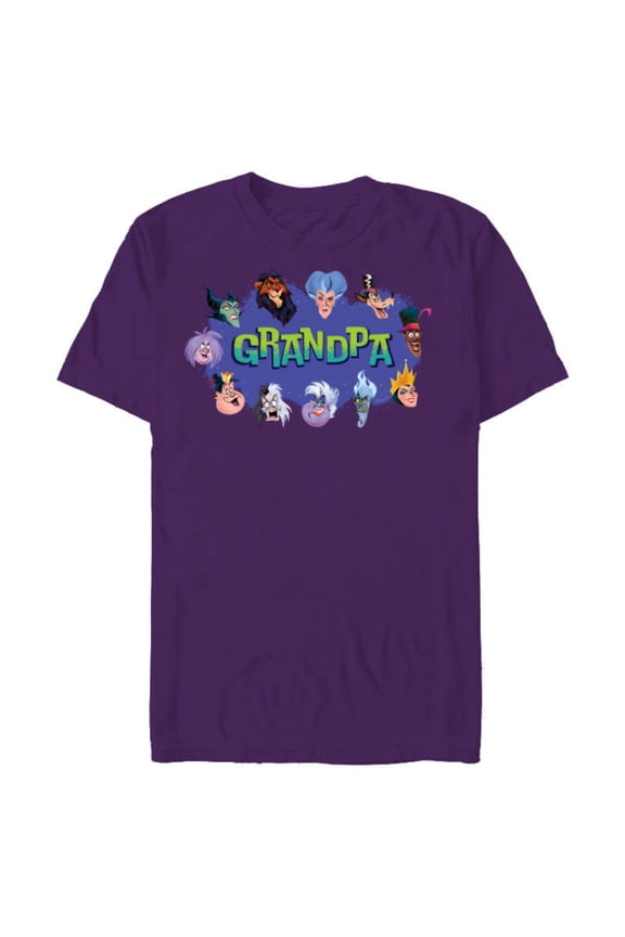 Villain Squad Family Trip Vacation Reunion Grandpa - Short Sleeve Blended T-Shirt for Adults - Customized-Purple