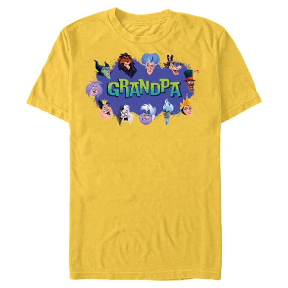 Disney Villain Squad Family Trip Vacation Reunion Grandpa - Short Sleeve Blended T-Shirt for Adults - Customized-Yellow