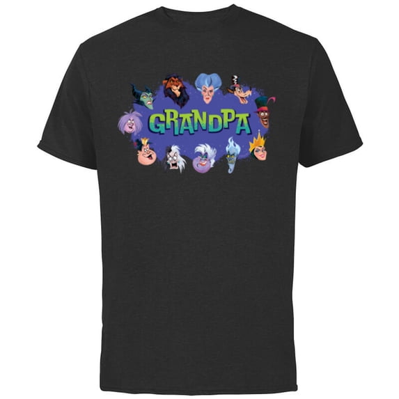 Disney Villain Squad Family Trip Vacation Reunion Grandpa - Short Sleeve Cotton T-Shirt for Adults - Customized-Black