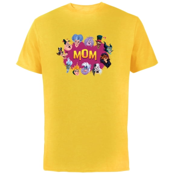Disney Villain Squad Family Trip Vacation Reunion Mom - Short Sleeve Cotton T-Shirt for Adults - Customized-Yellow