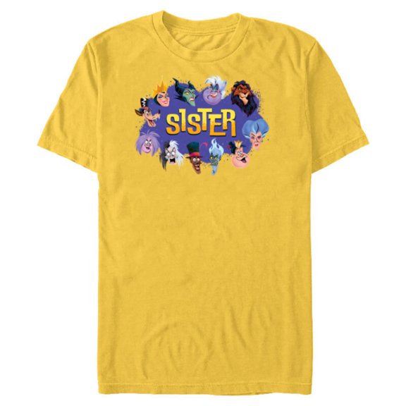 Disney Villain Squad Family Trip Vacation Reunion Sister - Short Sleeve Blended T-Shirt for Adults - Customized-Yellow