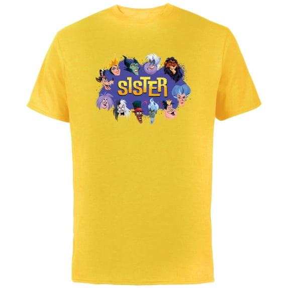 Disney Villain Squad Family Trip Vacation Reunion Sister - Short Sleeve Cotton T-Shirt for Adults - Customized-Yellow