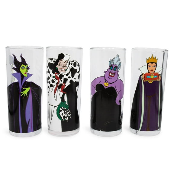 Disney Villains 10-Ounce Tumbler Glasses | Set of 4