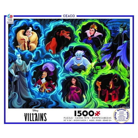 Disney Villains 3 1,500 Piece Jigsaw Puzzle, made by Ceaco