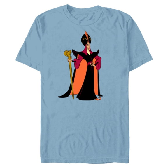 Disney Villains Aladdin Jafar - Short Sleeve Blended T-Shirt for Adults - Customized-Ocean Blue