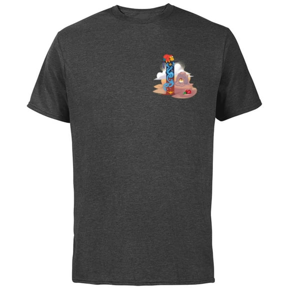 Disney Villains Alphabet Monogram Aladdin Letter I for Iago - Short Sleeve Cotton T-Shirt for Adults - Customized-Charcoal