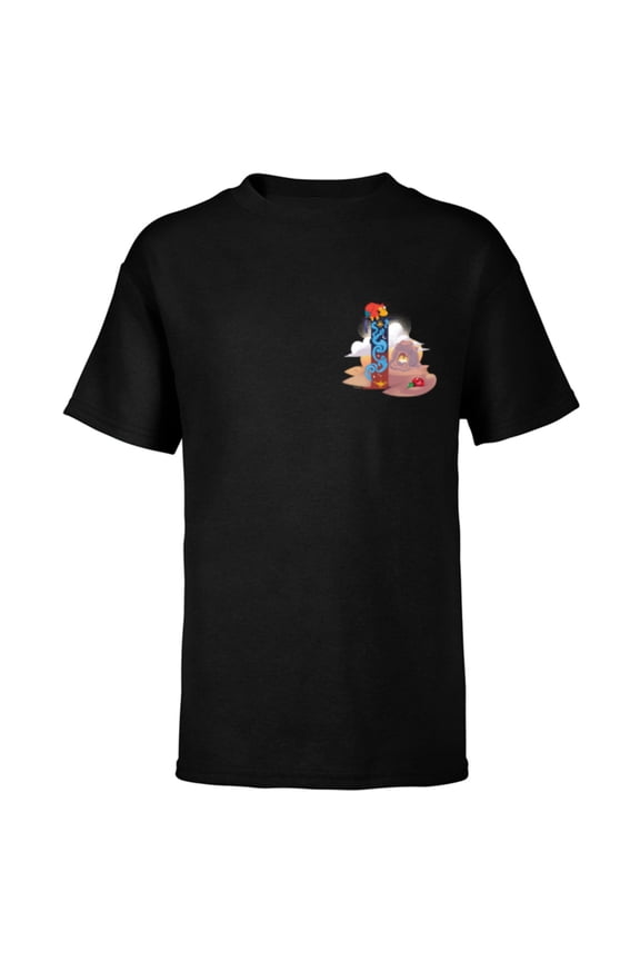 Villains Alphabet Monogram Aladdin Letter I for Iago - Short Sleeve T-Shirt for Kids - Customized-Black