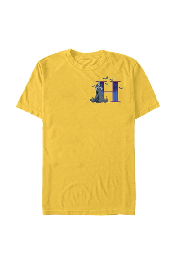 Villains Alphabet Monogram Letter H for Hades - Short Sleeve Blended T-Shirt for Adults - Customized-Yellow