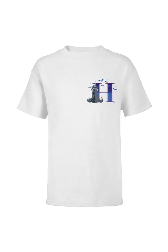Villains Alphabet Monogram Letter H for Hades - Short Sleeve T-Shirt for Kids - Customized-White