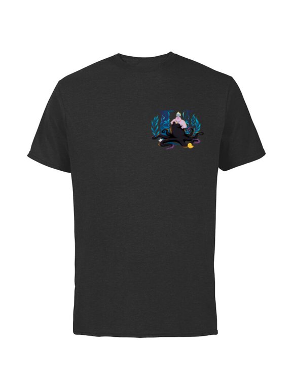 Villains Alphabet Monogram Letter U for Ursula - Short Sleeve Cotton T-Shirt for Adults - Customized-Black