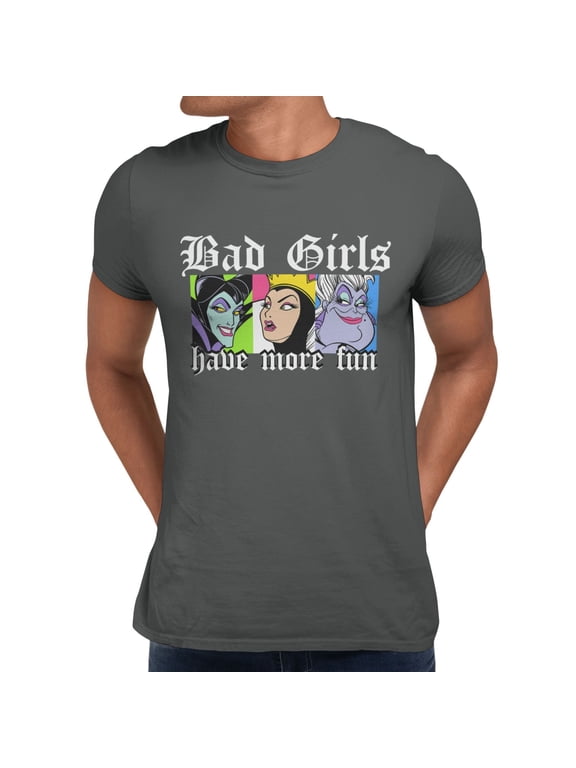 Villains Bad Girls Men's T Shirt (Charcoal, S-XXXL)