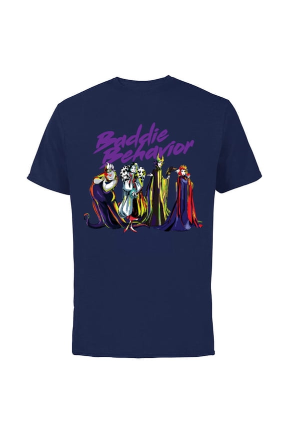 Villains Baddie Behavior T-Shirt - Short Sleeve Cotton T-Shirt for Adults - Customized-Navy
