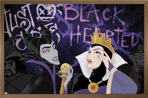 Disney Villains - Black Hearted Wall Poster, 22.375" x 34", Framed