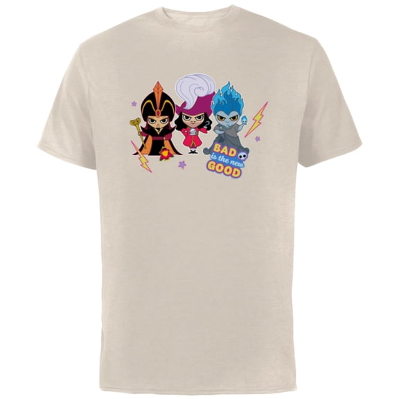 Disney Villains Chibi Bad is the New Good - Short Sleeve Cotton T-Shirt for Adults - Customized-Natural